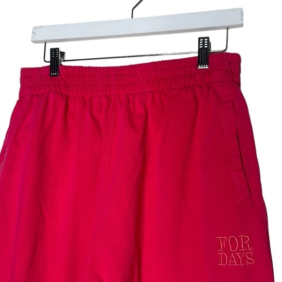 For Days High Waisted Sweatpants in Bright Rose Hot Pink Sz Med Barbie Baggy - Picture 7 of 10